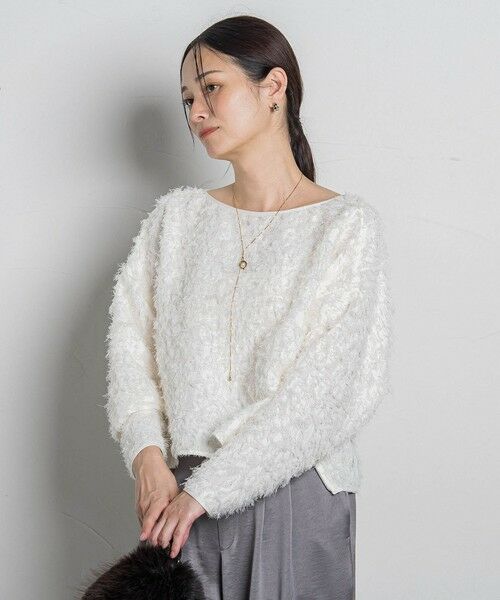 LAUTREAMONT/ロートレアモン エディター東原妙子 × LAUTREAMONT /フェザージャガードブラウス ホワイト 9号