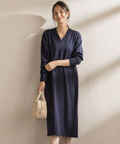 LAUTREAMONT / ロートレアモン ロング・マキシ丈ワンピース | 【WEB限定】Vネックニットワンピース≪丈長めあり/手洗い可能≫