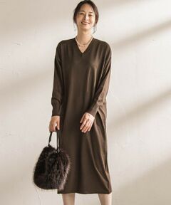 LAUTREAMONT / ロートレアモン ロング・マキシ丈ワンピース | 【WEB限定】Vネックニットワンピース≪丈長めあり/手洗い可能≫