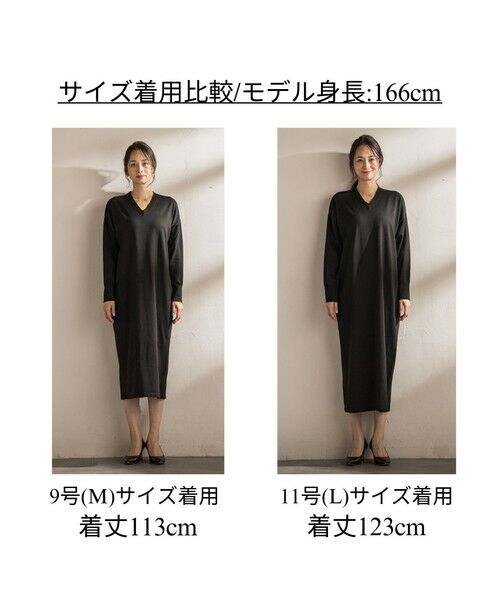LAUTREAMONT / ロートレアモン ロング・マキシ丈ワンピース | 【WEB限定】Vネックニットワンピース≪丈長めあり/手洗い可能≫ | 詳細1