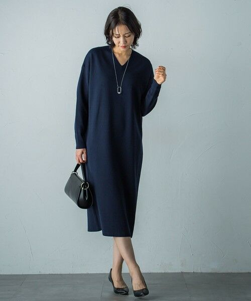LAUTREAMONT / ロートレアモン ロング・マキシ丈ワンピース | 【WEB限定】Vネックニットワンピース≪丈長めあり/手洗い可能≫ | 詳細6
