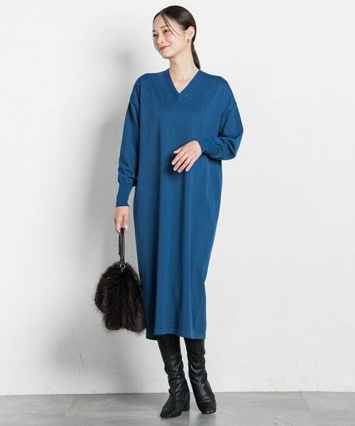 LAUTREAMONT / ロートレアモン ロング・マキシ丈ワンピース | 【WEB限定】Vネックニットワンピース≪丈長めあり/手洗い可能≫ | 詳細11