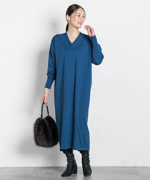 LAUTREAMONT / ロートレアモン ロング・マキシ丈ワンピース | 【WEB限定】Vネックニットワンピース≪丈長めあり/手洗い可能≫ | 詳細14