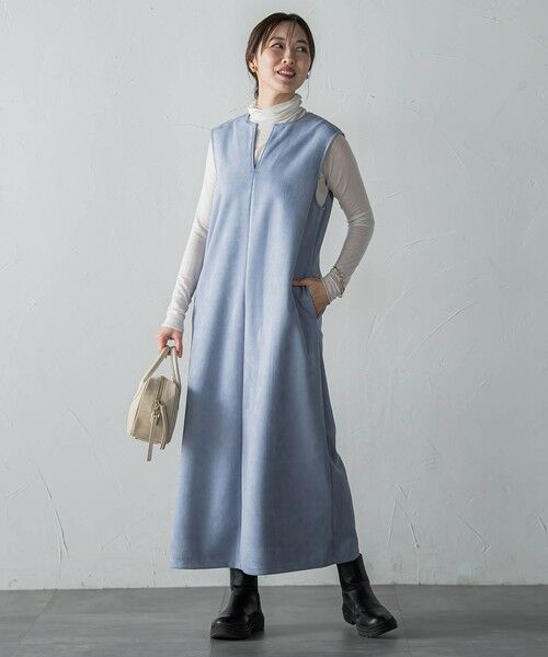 LAUTREAMONT / ロートレアモン ロング・マキシ丈ワンピース | 【WEB限定】フェイクスエードワンピース≪洗える≫ | 詳細4