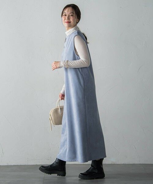 LAUTREAMONT / ロートレアモン ロング・マキシ丈ワンピース | 【WEB限定】フェイクスエードワンピース≪洗える≫ | 詳細5