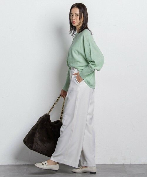 LAUTREAMONT / ロートレアモン その他パンツ | ソフィーツイルストレッチワイドパンツ ≪洗える≫ | 詳細2