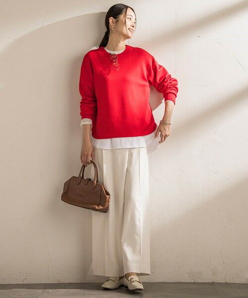 LAUTREAMONT / ロートレアモン その他パンツ | ソフィーツイルストレッチワイドパンツ ≪洗える≫ | 詳細4