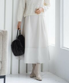 LAUTREAMONT / ロートレアモン ミニ・ひざ丈スカート | 素材切り替えオーガンジースカート