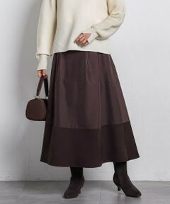 LAUTREAMONT / ロートレアモン ミニ・ひざ丈スカート | 素材切り替えオーガンジースカート