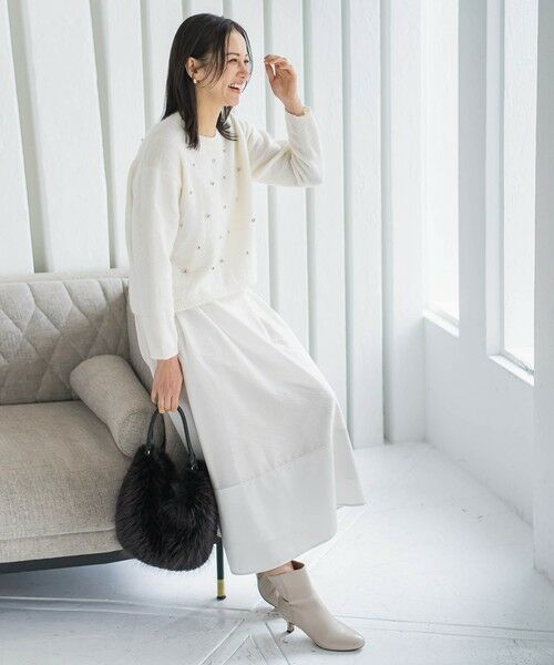 LAUTREAMONT / ロートレアモン ミニ・ひざ丈スカート | 素材切り替えオーガンジースカート | 詳細7