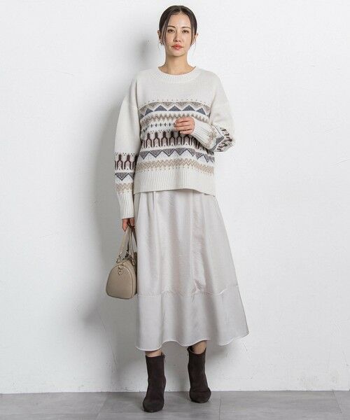 LAUTREAMONT / ロートレアモン ミニ・ひざ丈スカート | 素材切り替えオーガンジースカート | 詳細2