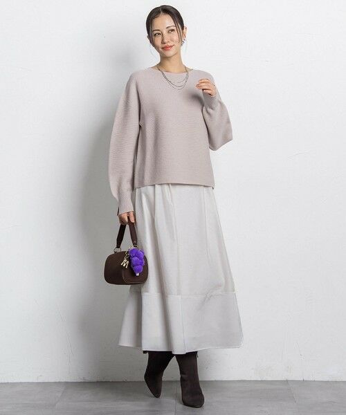 LAUTREAMONT / ロートレアモン ミニ・ひざ丈スカート | 素材切り替えオーガンジースカート | 詳細4