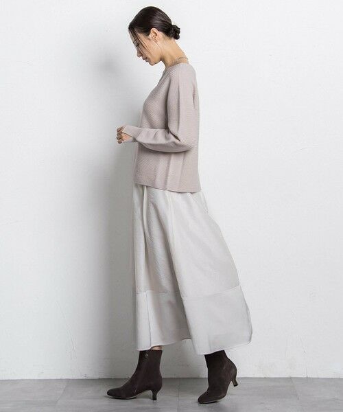 LAUTREAMONT / ロートレアモン ミニ・ひざ丈スカート | 素材切り替えオーガンジースカート | 詳細5