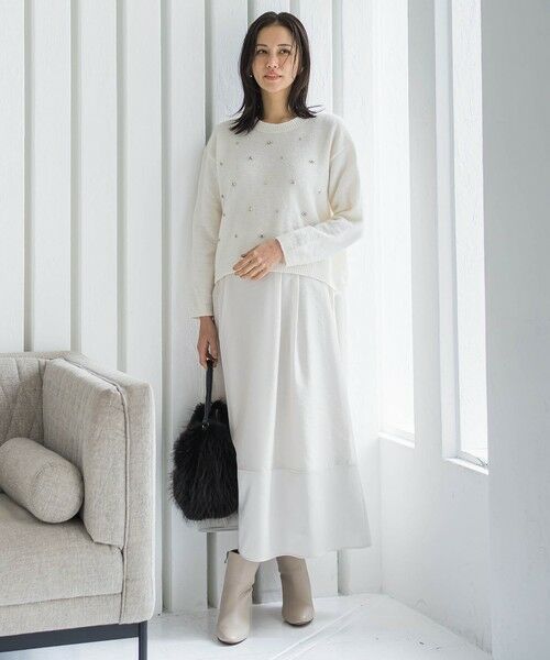 LAUTREAMONT / ロートレアモン ミニ・ひざ丈スカート | 素材切り替えオーガンジースカート | 詳細6