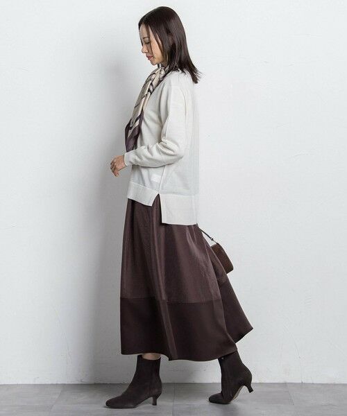 LAUTREAMONT / ロートレアモン ミニ・ひざ丈スカート | 素材切り替えオーガンジースカート | 詳細12