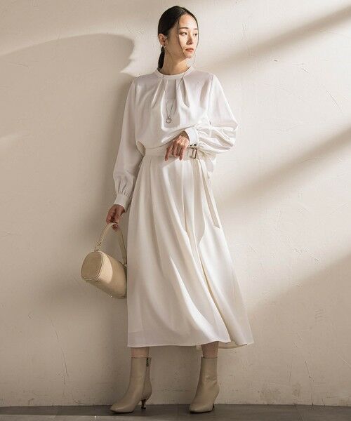 LAUTREAMONT / ロートレアモン ミニ・ひざ丈スカート | ウールブレンドストレッチフレアスカート≪セットアップ対応/手洗い可能≫ | 詳細1