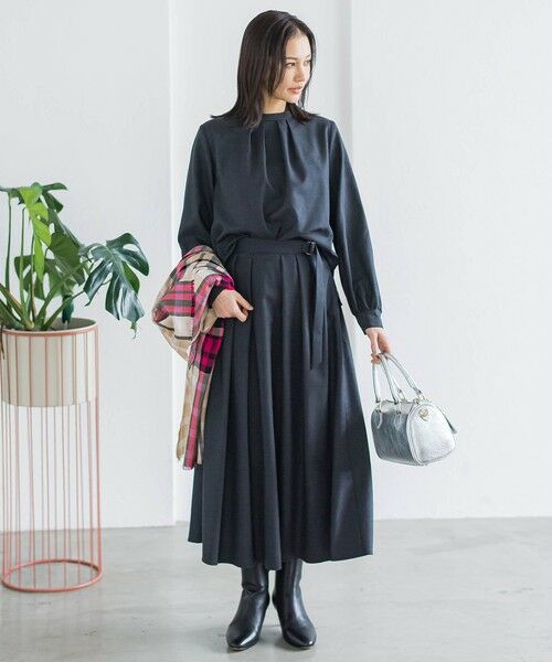 LAUTREAMONT / ロートレアモン ミニ・ひざ丈スカート | ウールブレンドストレッチフレアスカート≪セットアップ対応/手洗い可能≫ | 詳細9