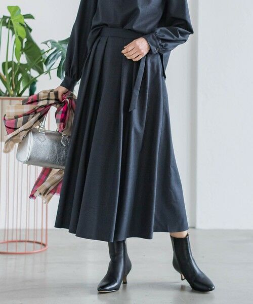 LAUTREAMONT / ロートレアモン ミニ・ひざ丈スカート | ウールブレンドストレッチフレアスカート≪セットアップ対応/手洗い可能≫ | 詳細10