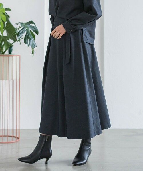 LAUTREAMONT / ロートレアモン ミニ・ひざ丈スカート | ウールブレンドストレッチフレアスカート≪セットアップ対応/手洗い可能≫ | 詳細11