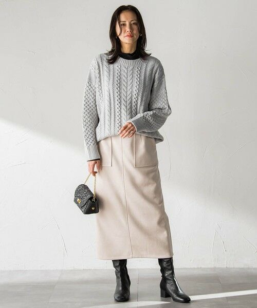 LAUTREAMONT / ロートレアモン ミニ・ひざ丈スカート | 【WEB限定】フェイクスエードナロースカート≪セットアップ対応/洗える≫ | 詳細3