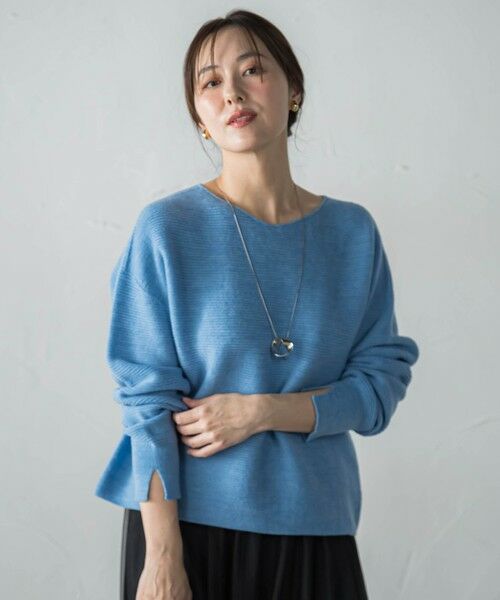 LAUTREAMONT / ロートレアモン ニット・セーター | ホールガーメントガーターニット≪WEB限定11号/洗える≫（ブルー）