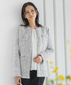 LAUTREAMONT / ロートレアモン テーラードジャケット | ストレッチツイードミドルジャケット