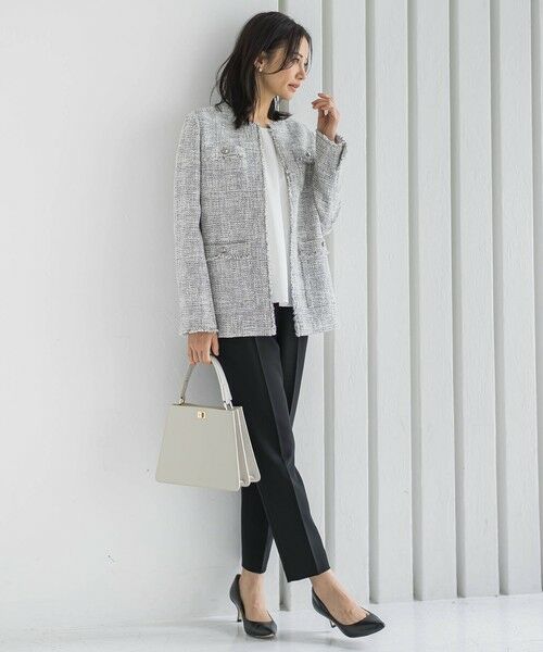 LAUTREAMONT / ロートレアモン テーラードジャケット | ストレッチツイードミドルジャケット | 詳細3