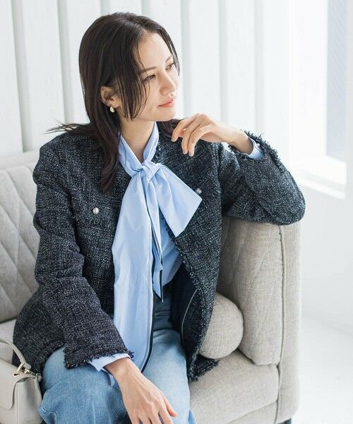 LAUTREAMONT / ロートレアモン テーラードジャケット | ストレッチツイードミドルジャケット | 詳細6