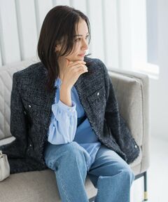 LAUTREAMONT / ロートレアモン テーラードジャケット | 【WEB限定 13号】ストレッチツイードミドルジャケット