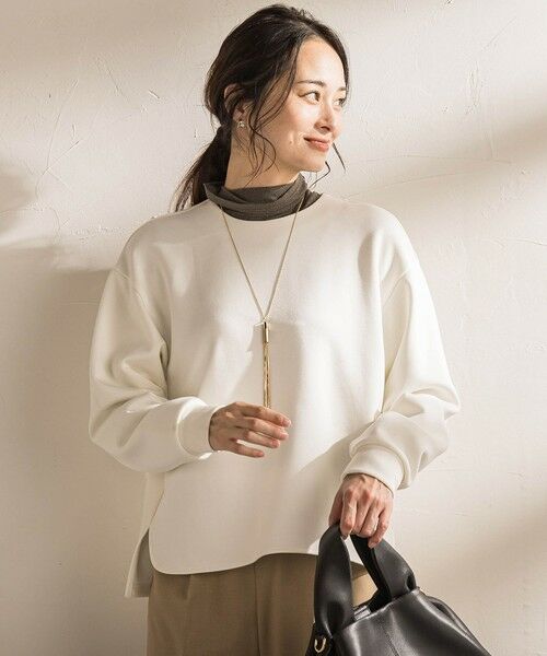 LAUTREAMONT / ロートレアモン カットソー | 【WEB限定】《暖色美》裏起毛クルーネックトップス≪手洗い≫（ホワイト）