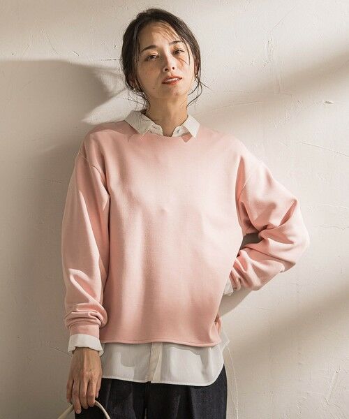 LAUTREAMONT / ロートレアモン カットソー | 【WEB限定】《暖色美》裏起毛クルーネックトップス≪手洗い≫（ピンク）