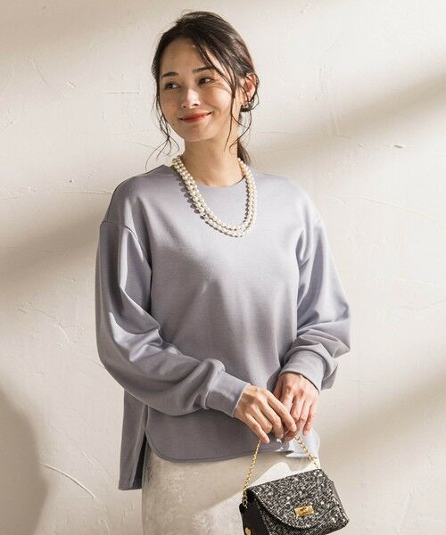 LAUTREAMONT / ロートレアモン カットソー | 【WEB限定】《暖色美》裏起毛クルーネックトップス≪手洗い≫（ブルー）