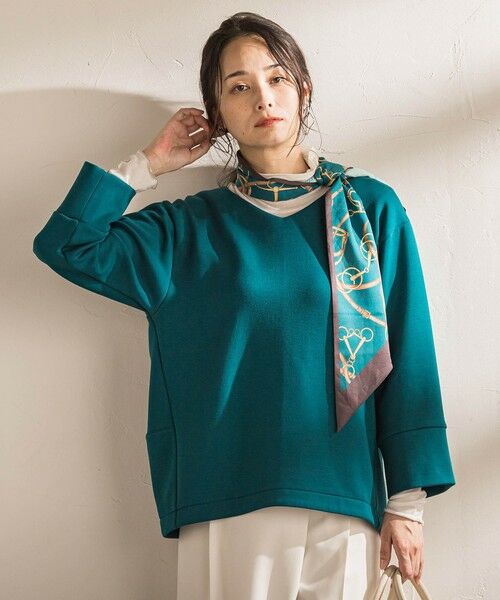 LAUTREAMONT / ロートレアモン カットソー | 【WEB限定】《暖色美》裏起毛Vネックトップス≪手洗い≫（グリーン）