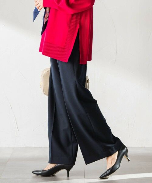 LAUTREAMONT / ロートレアモン その他パンツ | 両面起毛ドロストワイドパンツ（ネイビー）