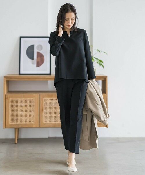 LAUTREAMONT / ロートレアモン シャツ・ブラウス | 【WEB限定 13号】トリクシオンキーネックブラウス≪セットアップ対応/手洗い可能≫ | 詳細2