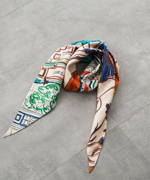 LAUTREAMONT / ロートレアモン マフラー・ショール・スヌード・ストール | 【manipuri】＜ダイヤ型スカーフ＞（フローラ）