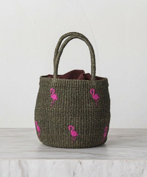 LAUTREAMONT / ロートレアモン その他小物 | 【BAGMATI】ミニ刺繍バケット［BBK26-SS12］（フラミンゴ）