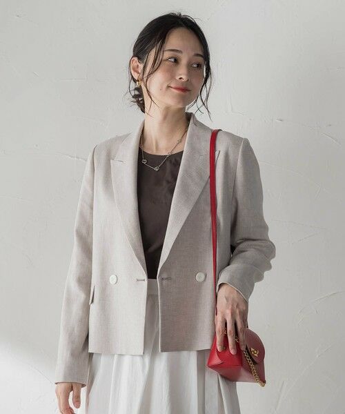 LAUTREAMONT / ロートレアモン テーラードジャケット | クラシックポリリネンヘリンボンジャケット | 詳細10