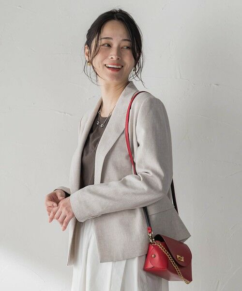 LAUTREAMONT / ロートレアモン テーラードジャケット | クラシックポリリネンヘリンボンジャケット | 詳細11