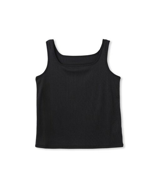 LAUTREAMONT / ロートレアモン カットソー | ランダムテレコストレッチタンクトップ（ブラック）