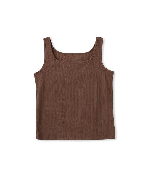 LAUTREAMONT / ロートレアモン カットソー | ランダムテレコストレッチタンクトップ（ブラウン）