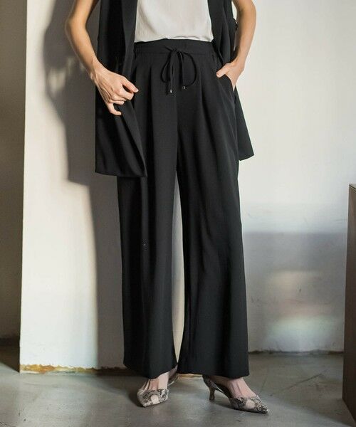 LAUTREAMONT / ロートレアモン その他パンツ | キレイ×リラックス アムンゼンワイドパンツ≪接触冷感/UV/洗濯機で洗える≫（ブラック）