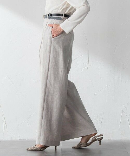 LAUTREAMONT / ロートレアモン その他パンツ | クラシックポリリネンヘリンボンパンツ | 詳細1