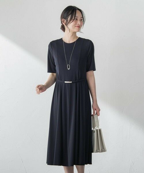 LAUTREAMONT / ロートレアモン ロング・マキシ丈ワンピース | フィットフレアワンピース（ネイビー）