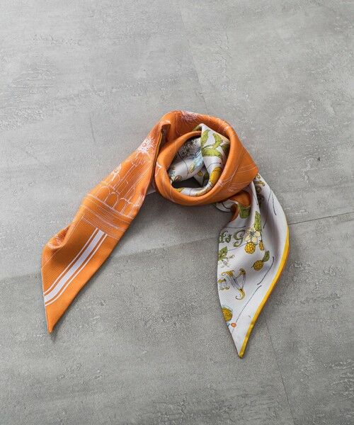 LAUTREAMONT / ロートレアモン マフラー・ショール・スヌード・ストール | 【manipuri】＜三角スカーフミニ＞ガラスドームフラワー[0161336004]（オレンジ系その他）