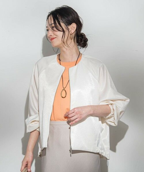 LAUTREAMONT / ロートレアモン テーラードジャケット | サテンジップブルゾン≪手洗い≫ | 詳細3