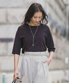 LAUTREAMONT / ロートレアモン ニット・セーター | クルーネック五分袖ニット≪WEB限定サイズ11号/WEB限定カラーあり/洗える≫