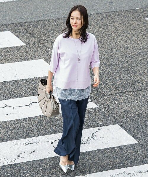 LAUTREAMONT / ロートレアモン ニット・セーター | クルーネック五分袖ニット≪WEB限定サイズ11号/WEB限定カラーあり/洗える≫ | 詳細23