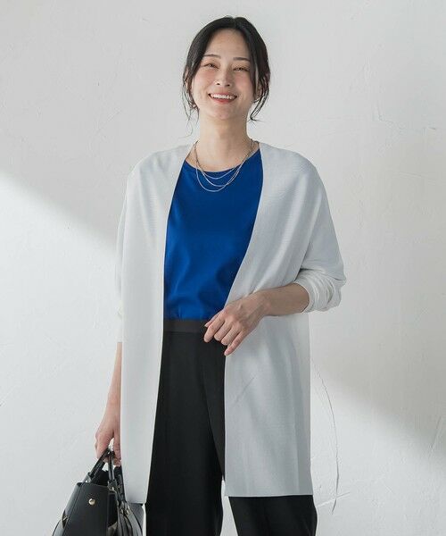 LAUTREAMONT / ロートレアモン カーディガン・ボレロ | ストレッチ着流しカーディガン（ホワイト）