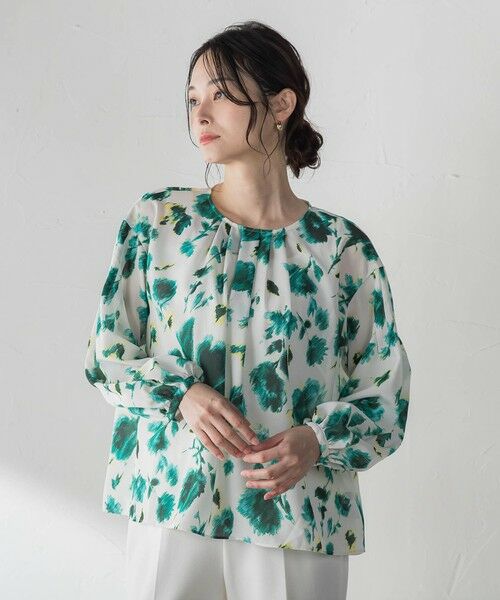 LAUTREAMONT / ロートレアモン シャツ・ブラウス | フラワープリントブラウス（グリーン系その他）